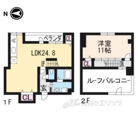 グランドールⅡ(2LDK/6階)の間取り写真