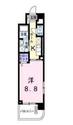 ヴァンク一ル(1K/3階)の間取り写真