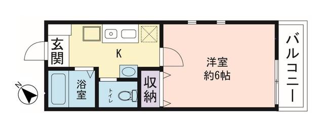 ヒルトップ新横浜(1K/1階)の間取り写真