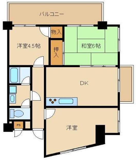 パンドール加古川(3DK/5階)の間取り写真