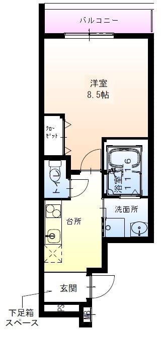 フジパレス堺南島(1K/2階)の間取り写真