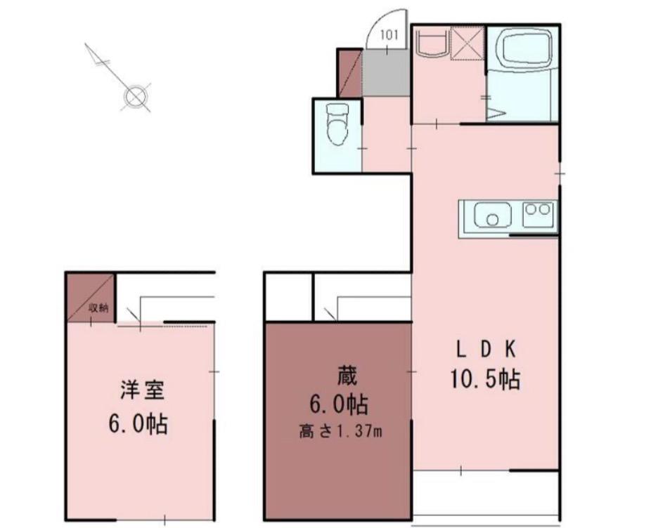 MAISON DE CHARMANT(1LDK/1階)の間取り写真