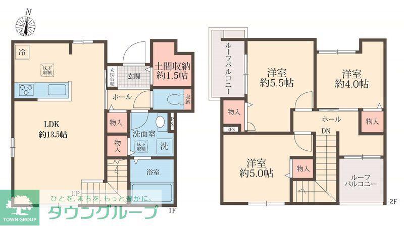 八潮市大原 工事(3LDK/2階)の間取り写真