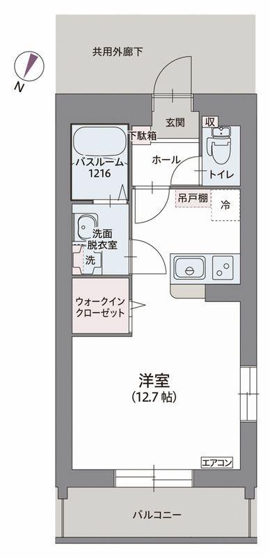 コリーヌ デュ リオン(ワンルーム/1階)の間取り写真