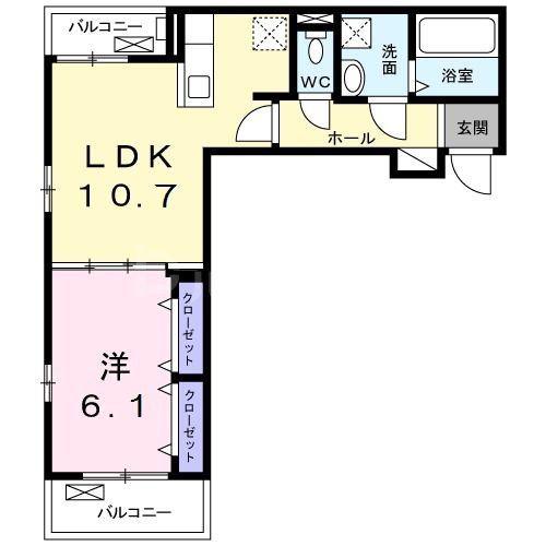 グレイスコート(1LDK/2階)の間取り写真