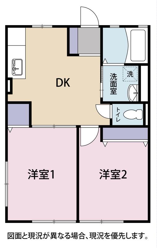レトア荻A(2DK/2階)の間取り写真