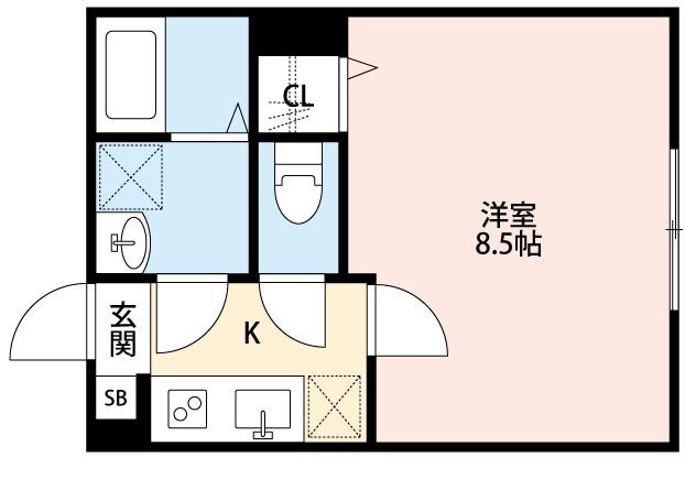リラ松戸(1K/2階)の間取り写真