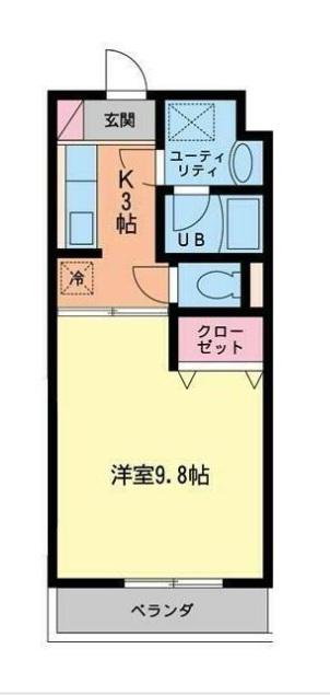 ボヌールA(1K/1階)の間取り写真