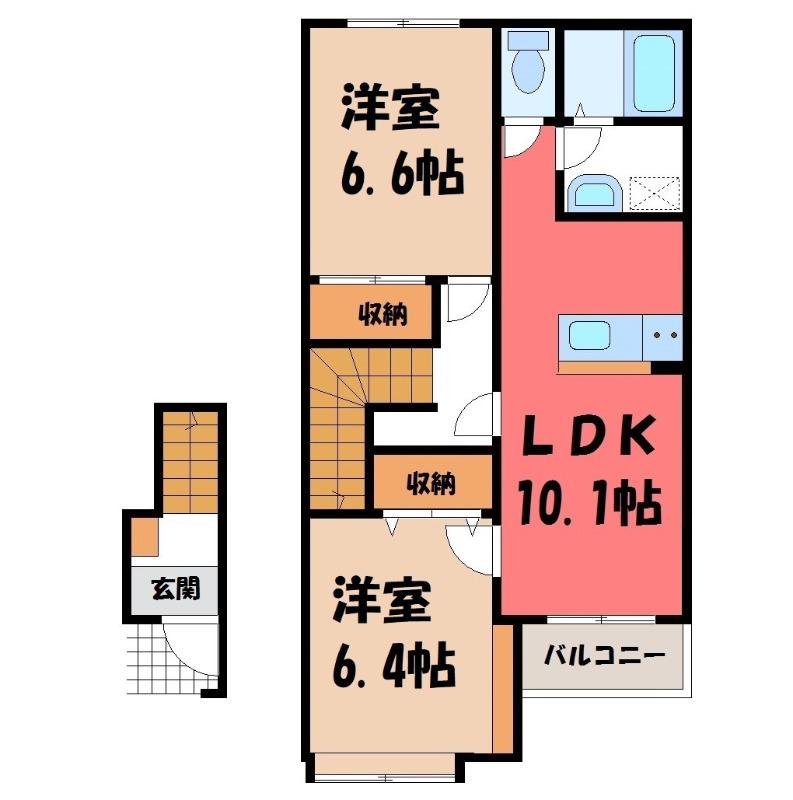 ジェム フォレスト(2LDK/2階)の間取り写真