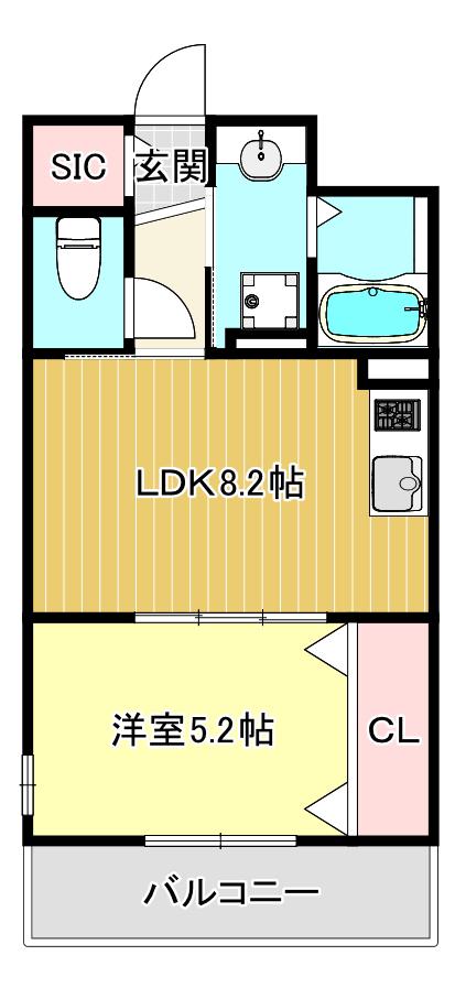ディア箕面(1LDK/1階)の間取り写真