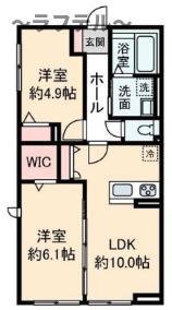 ハイムメゾン新狭山A(2LDK/3階)の間取り写真