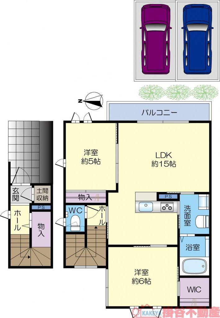 シャーメゾン桂(2LDK/2階)の間取り写真