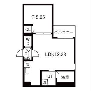 JACK YURAKUII(1LDK/3階)の間取り写真