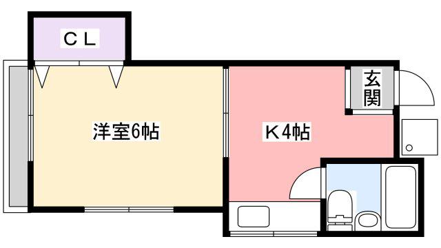 第2セラミックハウス(1DK/1階)の間取り写真