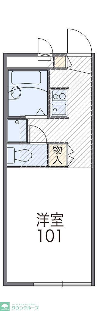 レオパレスファザーンB(1K/1階)の間取り写真