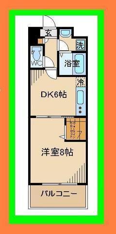 ヴェルドミール Ⅱ(1DK/3階)の間取り写真