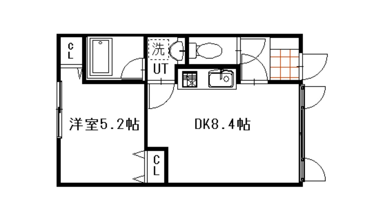 ウエルカムサトウ6(1LDK/1階)の間取り写真