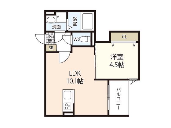 ANMUT 廿日市(1LDK/2階)の間取り写真