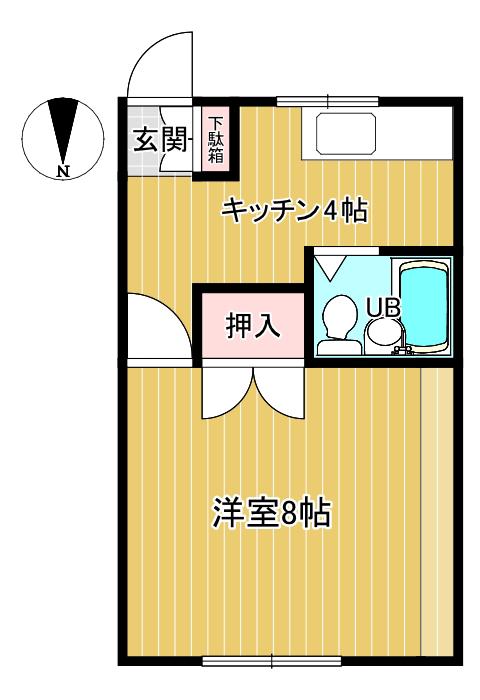 メゾンドL(1K/2階)の間取り写真