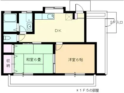 石の杜ハイツ(2DK/1階)の間取り写真