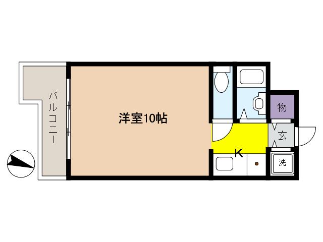 ホーユウコンフォルト芦屋(1K/2階)の間取り写真