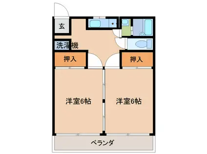 Lコーポ B棟(2K/3階)の間取り写真