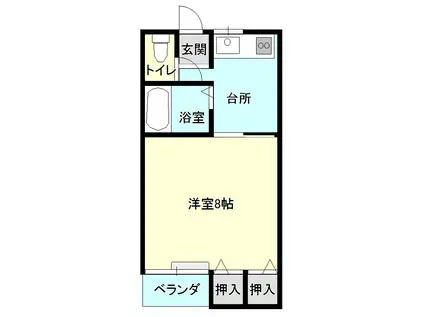 クリーミーハウス(1K/2階)の間取り写真
