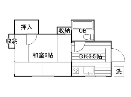 木内コーポ(1DK/2階)の間取り写真