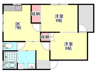 エトワール弓井(2DK/2階)の間取り写真