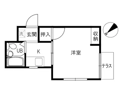 ジュネス天神(1K/1階)の間取り写真