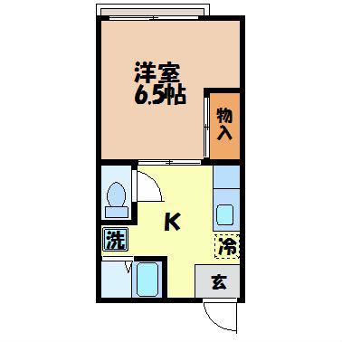 フェリーチェはやま(1K/1階)の間取り写真