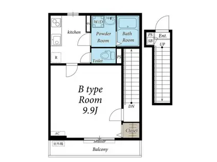 リブリさくらみち(1K/2階)の間取り写真