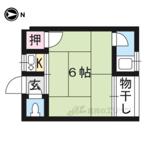 栄和荘(1K/2階)の間取り写真