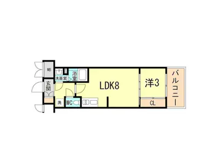 プレサンス神戸須佐野ハーバル(1LDK/12階)の間取り写真