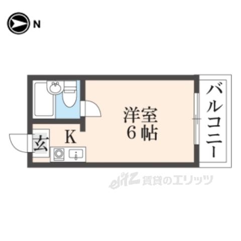 コーポ諏訪西大寺(1K/4階)の間取り写真