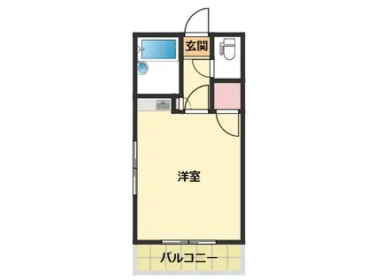 ラ・ポール中津(ワンルーム/2階)の間取り写真