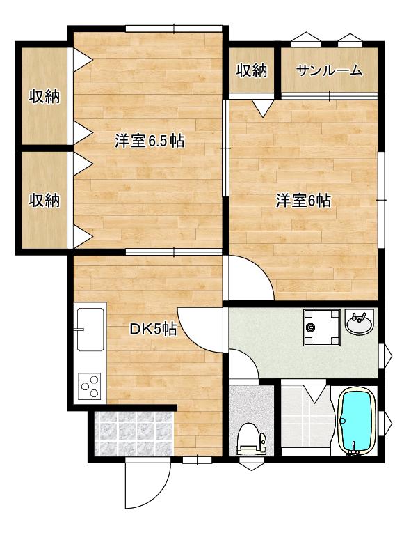 SプレシャスA(2DK/1階)の間取り写真