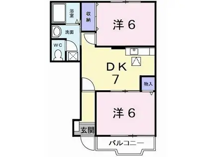 LAW FLOWER(2DK/1階)の間取り写真