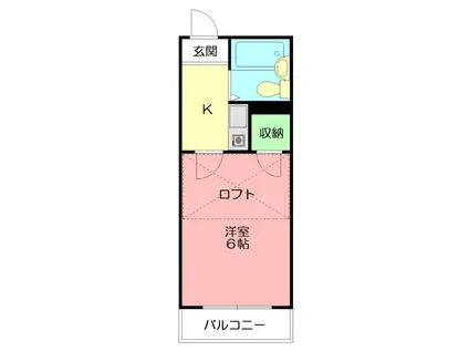 ピュアタウン落合(1K/2階)の間取り写真