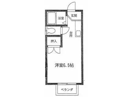 ロックス貝塚(ワンルーム/1階)の間取り写真
