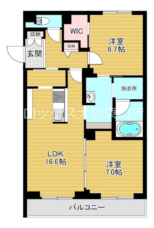 グレイスII(2LDK/2階)の間取り写真