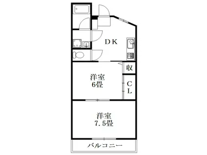 アーバンコート沖洲(2DK/2階)の間取り写真