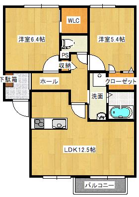 セレーノ(2LDK/2階)の間取り写真