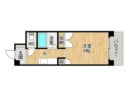 VILLAGE KOKURA(1K/2階)の間取り写真