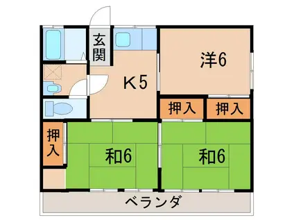 グリーンハイツA(3K/1階)の間取り写真