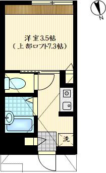 ランブラス(1K/1階)の間取り写真