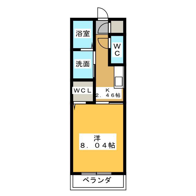 フルール那加(1K/2階)の間取り写真