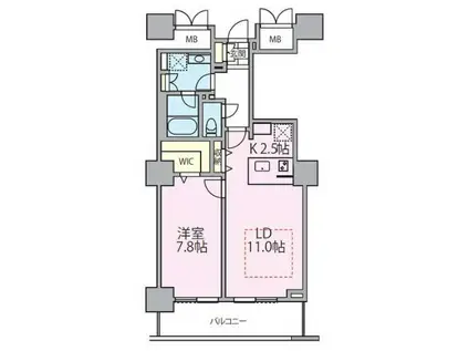 ロイヤルパークスタワー南千住(1LDK/13階)の間取り写真