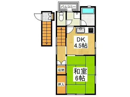 メゾン松山(1DK/2階)の間取り写真