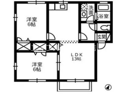 アイリーブランチ III(2LDK/2階)の間取り写真